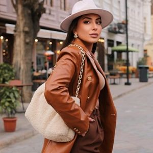 H&M faux shearling purse